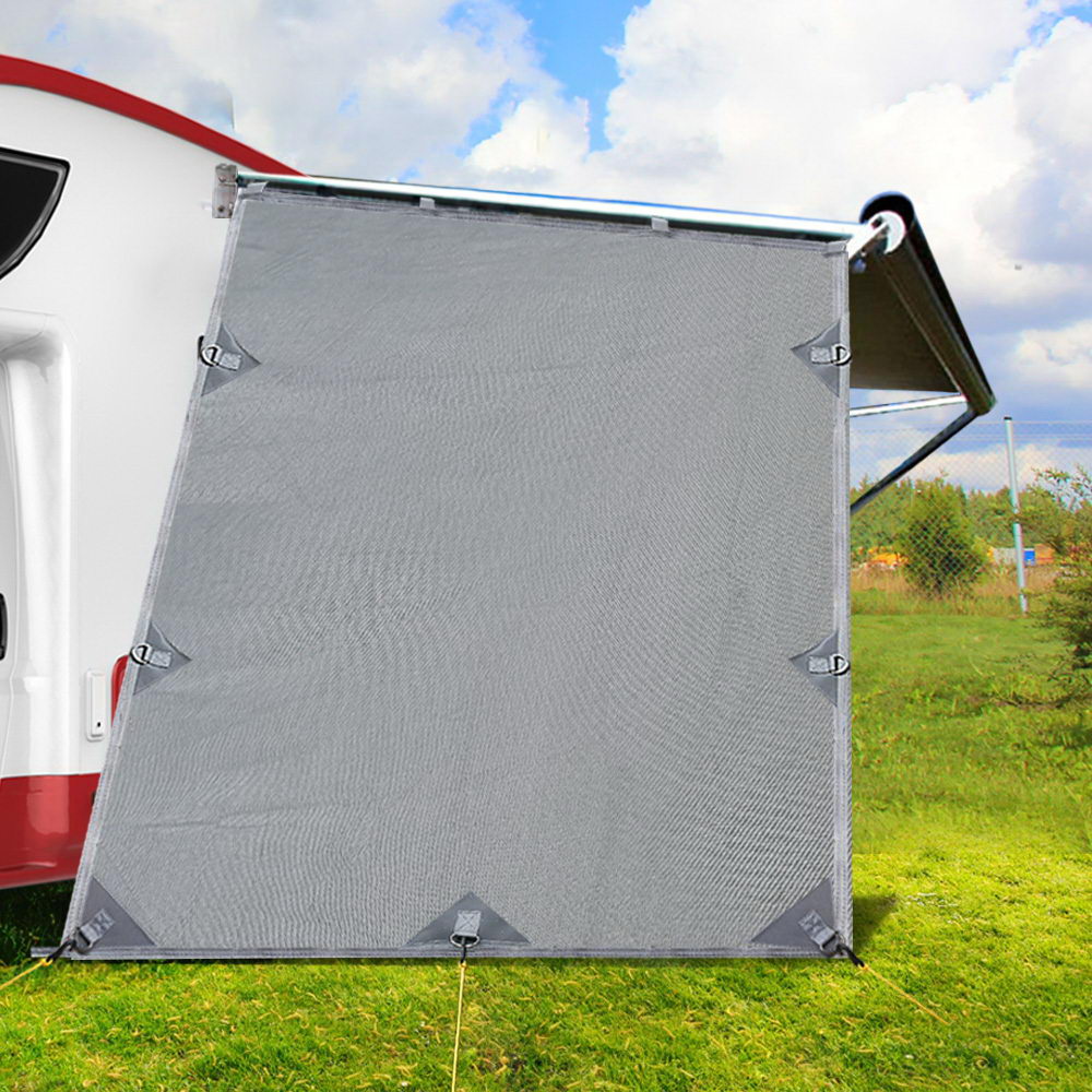 Caravan Privacy Screen Roll-Out Awning 1.95x2.2M UV Sun Shade – Grey