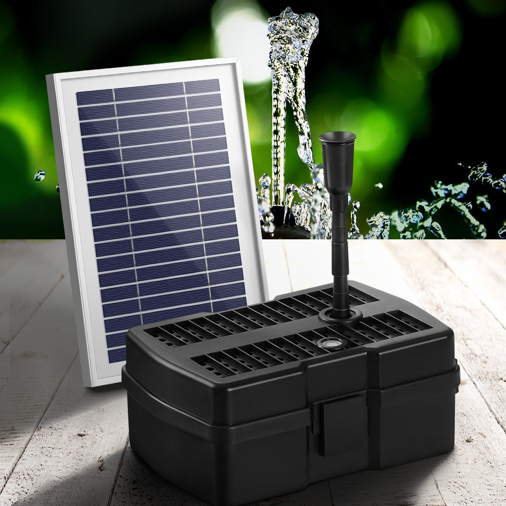 Gardeon Solar Pond Pump with Filter Box 500L/H – 4.6FT Garden Fountain