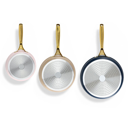 5-star Chef Frying Pan 3PCS Shades Frypan Set Ceramic Coating Multi Colour