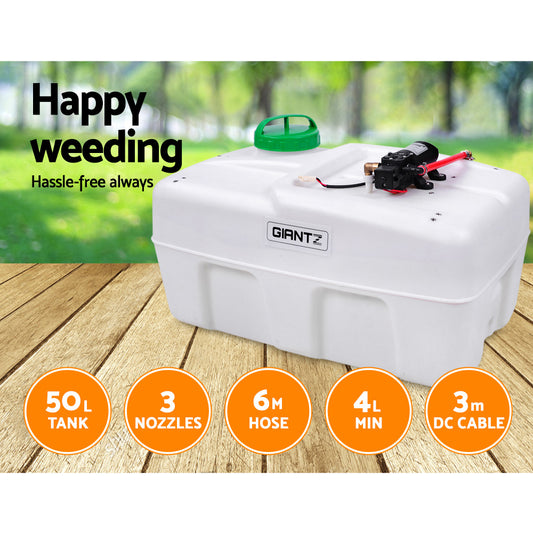Giantz 50L ATV Weed Sprayer 80 PSI – Garden Spray with 3 Nozzles