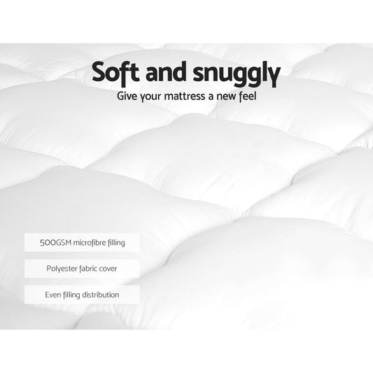 Giselle Bedding Pillowtop Mattress Topper 100% Microfibre – Queen