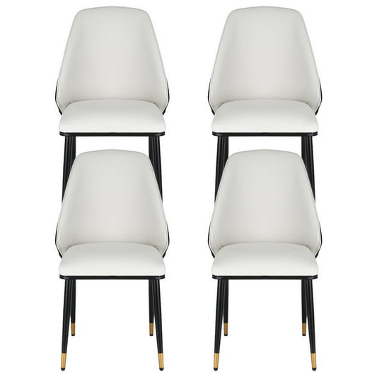 Artiss Dining Chairs Set of 4 Leather Seat Beige and Black
