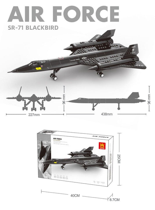 Christmas gift SR-71 Blackbird Reconnaissance Aircraft Building Blocks Set, 183 Pieces Military Model Kit for Kids Aged 6+ & Enthusiasts(SQ71 reconnaissance plane)