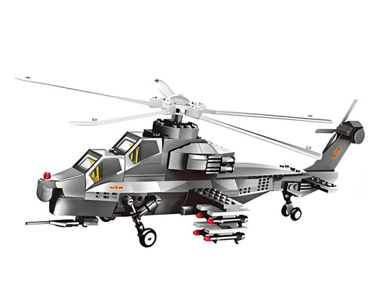 Christmas gift WZ-10 Attack Helicopter Building Blocks Set, 264 Pieces Military Model Kit for Kids Aged 6+ & Enthusiasts(WZ10 helicopter gunship)