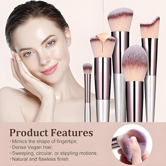 Champagne Gold Makeup Brush Set (18-Piece): Professional, Cruelty-Free for Foundation, Blush & Eyeshadow, Ideal for Aussies
