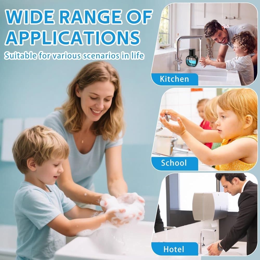 500ml Touchless Automatic Soap Dispenser with USB-C Charging, compatible with Liquid Soap, Black