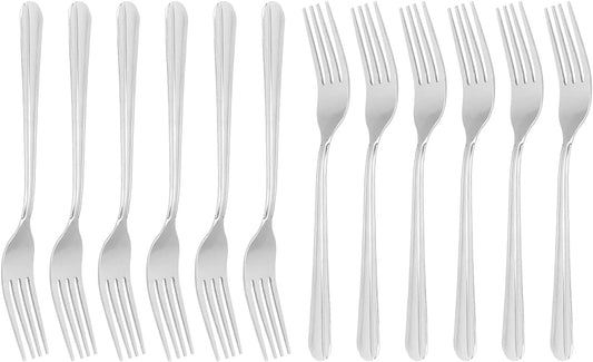 Heavy Weight Dinner Fork Set, 18-0 Stainless Steel 12-Piece, 7 Inches Table Forks