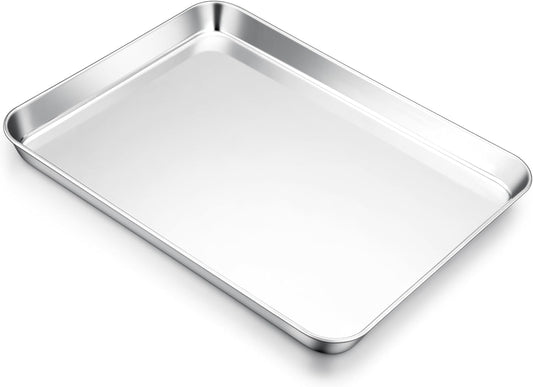 Cookie Sheet for Baking, 18”x13” Stainless Steel Baking Sheet Pan for Oven, Large Non Toxic Metal Baking Tray for Cake Cookies, Healthy & Rust Free, Mirror Finish & Dishwasher Safe, 1 Pack