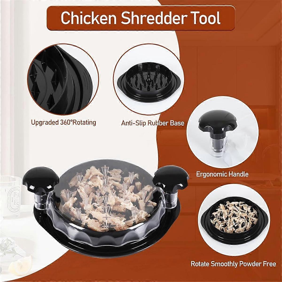 Chicken Shredder Tool - Non-Slip Base & Handles for Easy Shredding