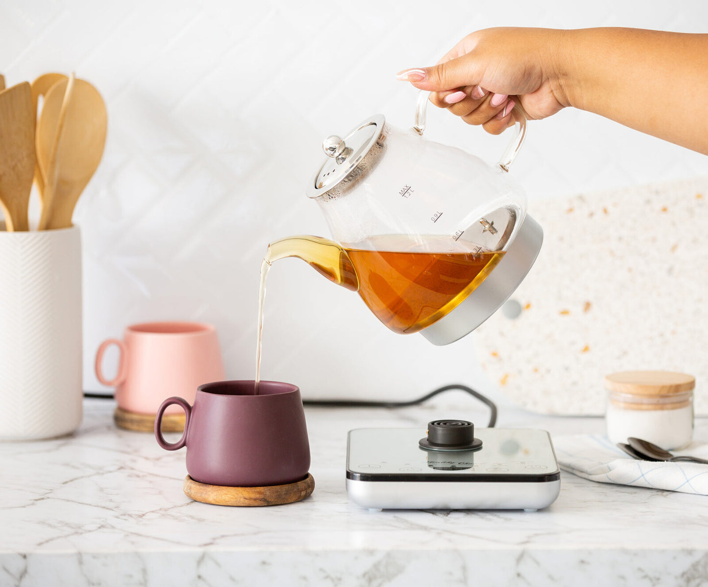 1.2L Digital Glass Kettle with Electric Tea Pot Infuser 800W – Smart Kettle