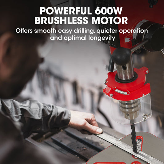 Baumr-AG 600W 12" Pedestal Bench Drill Press, 12 Speeds, 16mm Chuck (DP17)