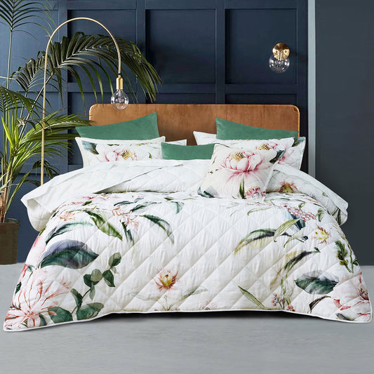 Bianca Indi White Polyester Coverlet Set Super King