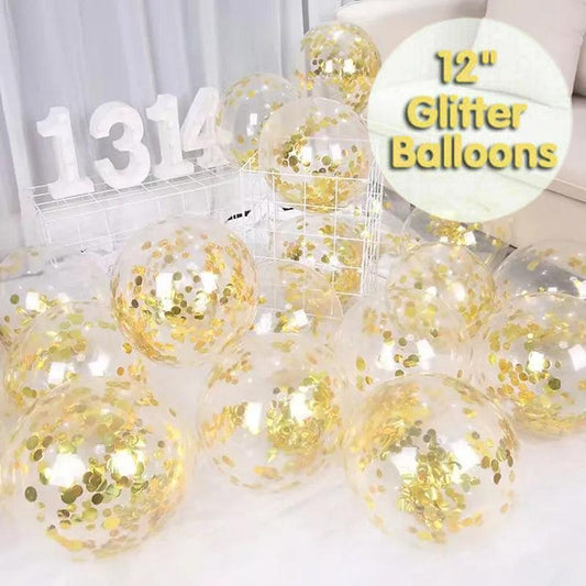 10/100X 30Cm Confetti Glitter Balloons for Party & Wedding - 1* 100 Glue Dots Roll