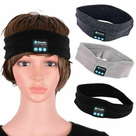 Wireless Bluetooth Headband Earphone Stereo Sport Headphone Headset Sleep New - Dark grey