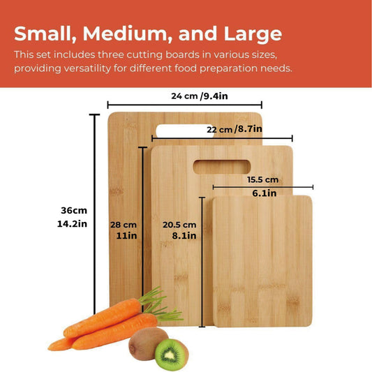 Household Cutting Board Set 3PCS Square Wooden Kitchen Chopping Boards For Food
