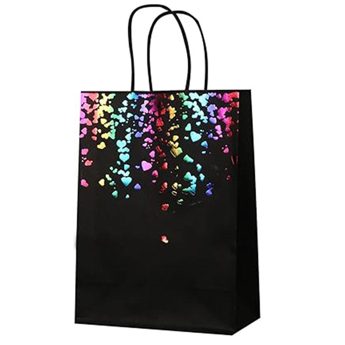 30PCS Kraft Paper Gift Bags Small Love Candy Bags Gold Foil Wedding Party Favors - White-Rose Gold Foil