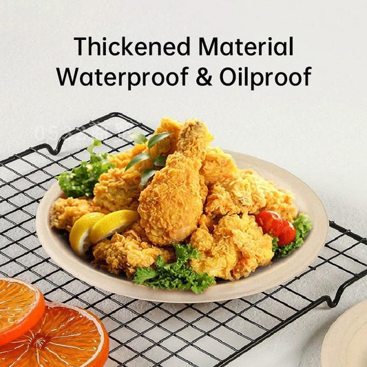 100x Biodegradable Sugarcane Paper Trays - Eco-Friendly & Durable for Food - 9inches-100pcs