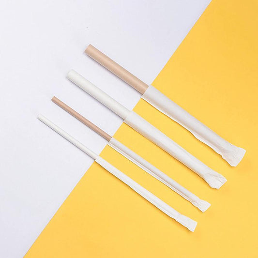 1000-2000pcs Colourful Paper Drinking Straws FOIL Metallic Party - Kraft-6*190mm 2000PCS