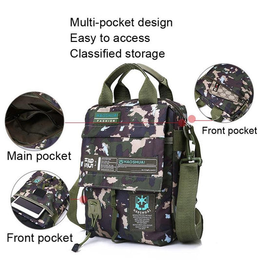 Waterproof Men Crossbody Bag Outdoor Cloth Sling For Hands Free Convenience - Dark Blue