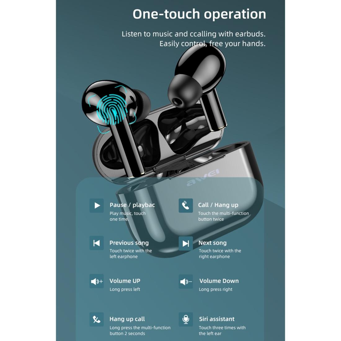 Wireless T29 Sports Headset with Charging Case - Bluetooth V5.0 - Black