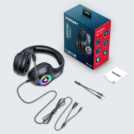 Adjustable Rgb Gaming Headset With Mic Black