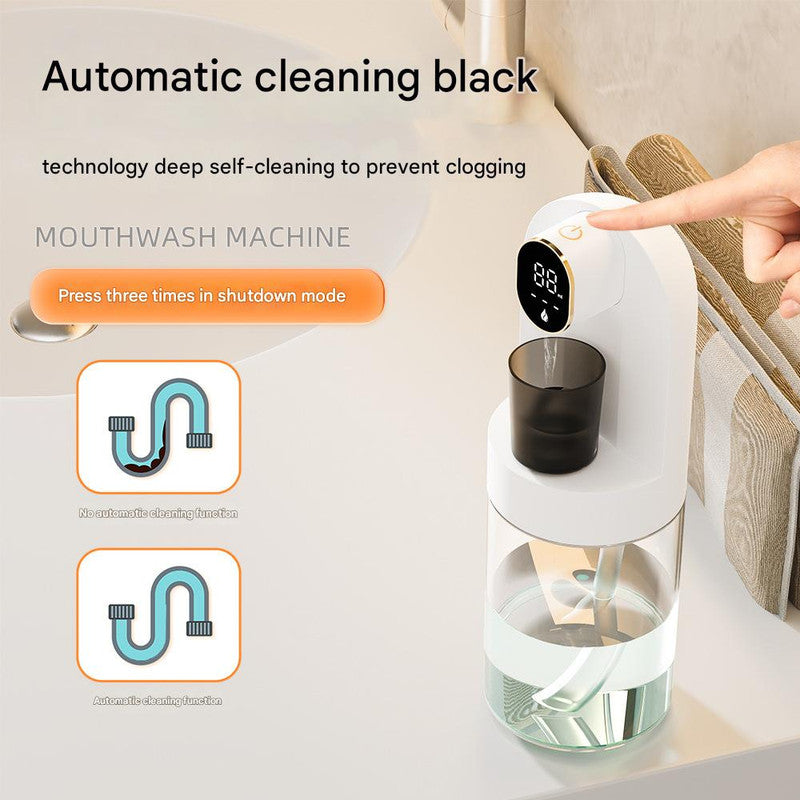 Smart Automatic Mouthwash Dispenser 4-Level LED Display 2000mAh – Black (Freestanding)