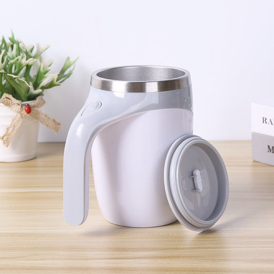 Electric Self-Stirring Coffee Mug 320ml – USB Rechargeable Magnetic Mixing Cup (White)