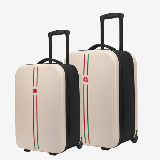 Compact Expandable Foldable Luggage - Reinforced Alloy Handle & Silent Wheels(pink)