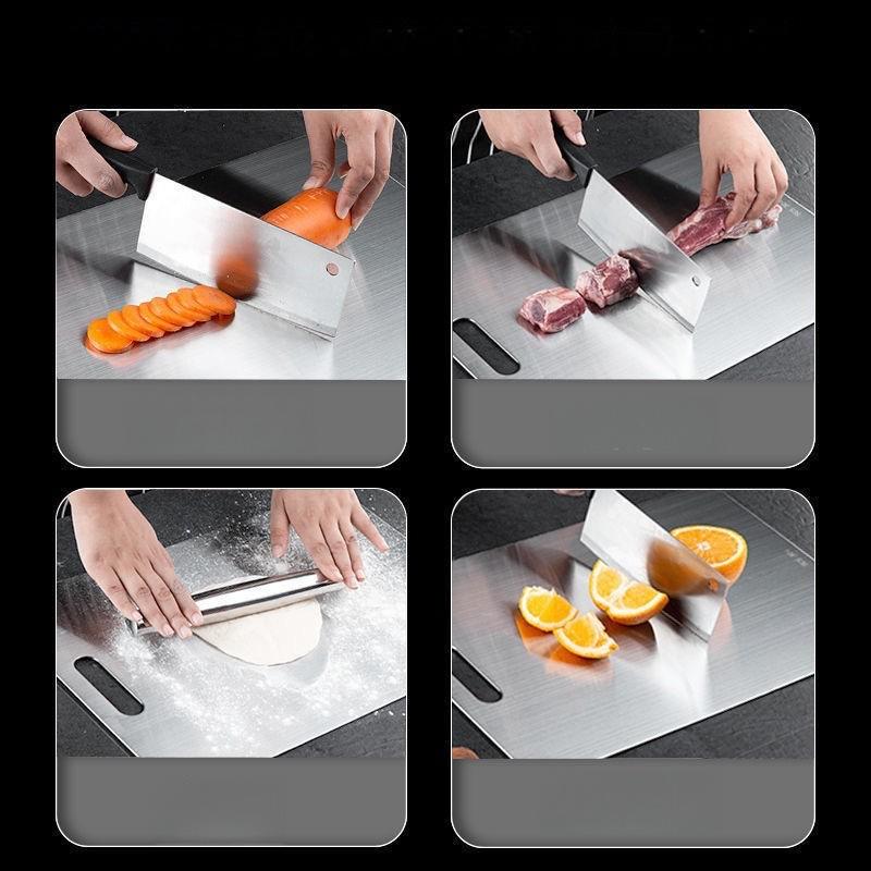 Dual-Sided Stainless Steel Chopping Board - Hygienic & Durable Kitchen Cutting Board for Meat, Veggies & More(30*46cm)