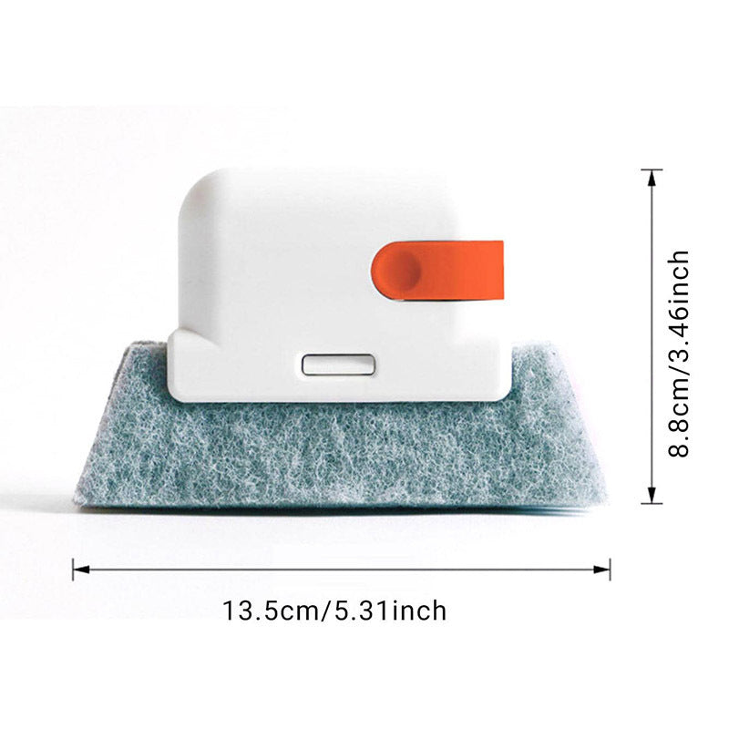 5-PCS Grey Window Track Cleaning Brush Tool Handheld Groove Gap Cleaner with Scraper Small Scrubbing Brush for Sliding Door Rails and Sills