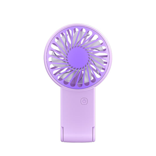 Mini Foldable Handheld Fan 3-Speed USB Rechargeable 2-Pack – Purple