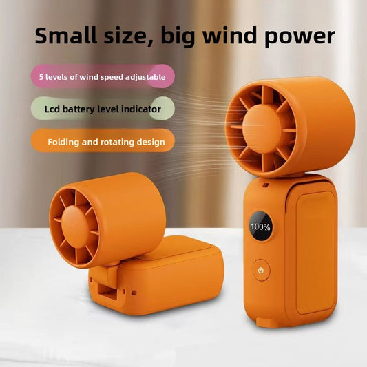 4-in-1 Foldable Fan 5-Speed LED Display Magnetic Base – Light Green