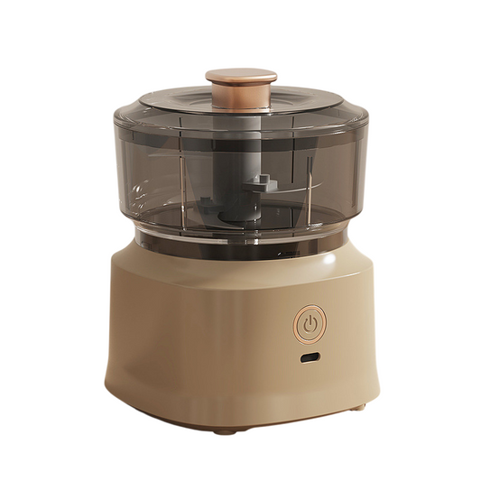Coffee-Brown Wireless Electric Kitchen Grinder - Portable 150ml Baby Food Maker with 3 Stainless Steel Blades, USB Charging
