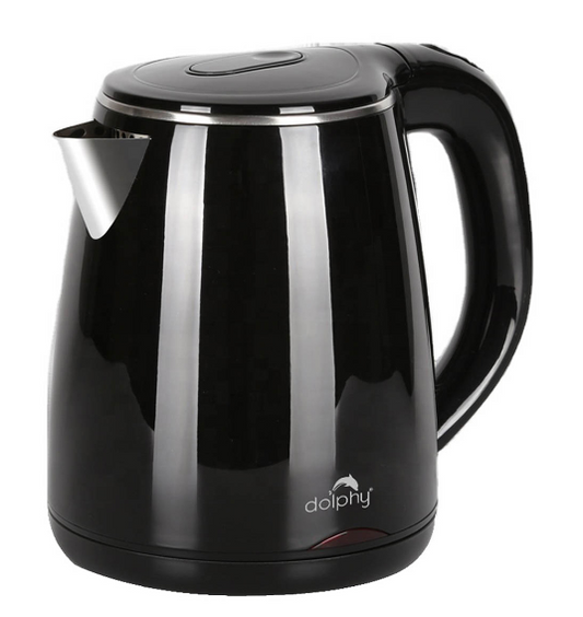 Dolphy 1.2L 1800W Electric Kettle – Fast Boil Black Kettle for Home & Office