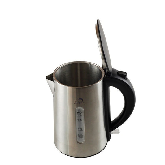 Dolphy 1.0L Brushed Silver Stainless Steel Electric Kettle – Premium Hotel Kettle