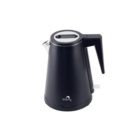Dolphy 0.8L Black Double-Wall Stainless Steel Electric Kettle – Hotel & Home