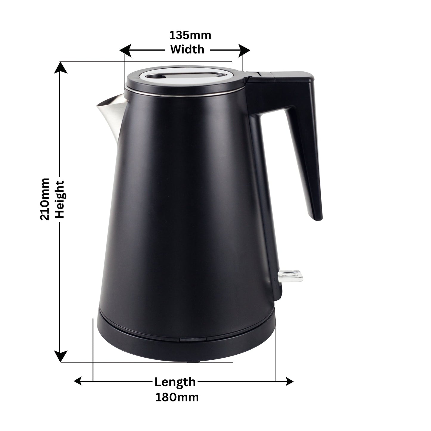 Dolphy 0.8L Black Double-Wall Stainless Steel Electric Kettle – Hotel & Home
