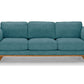 3 Seater Sofa Teal Fabric Lounge Set for Living Room Couch with Wooden Frame
