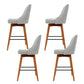 Artiss 4x Bar Stools Swivel Seat Wooden Grey