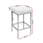 Artiss 2x Bar Stools Leather Padded Metal White