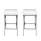 Artiss 2x Bar Stools Leather Padded Metal White