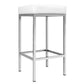 Artiss 2x Bar Stools Leather Padded Metal White