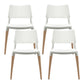 Artiss Dining Chairs Set of 4 Plastic Wooden Stackable White