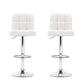 Artiss 2x Bar Stools Leather Gas Lift White