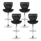 Artiss 4x Bar Stools Gas Lift Leather Seat Black