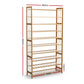 Artiss Shoe Rack Cabinet Bamboo 10-tier 50 Pairs