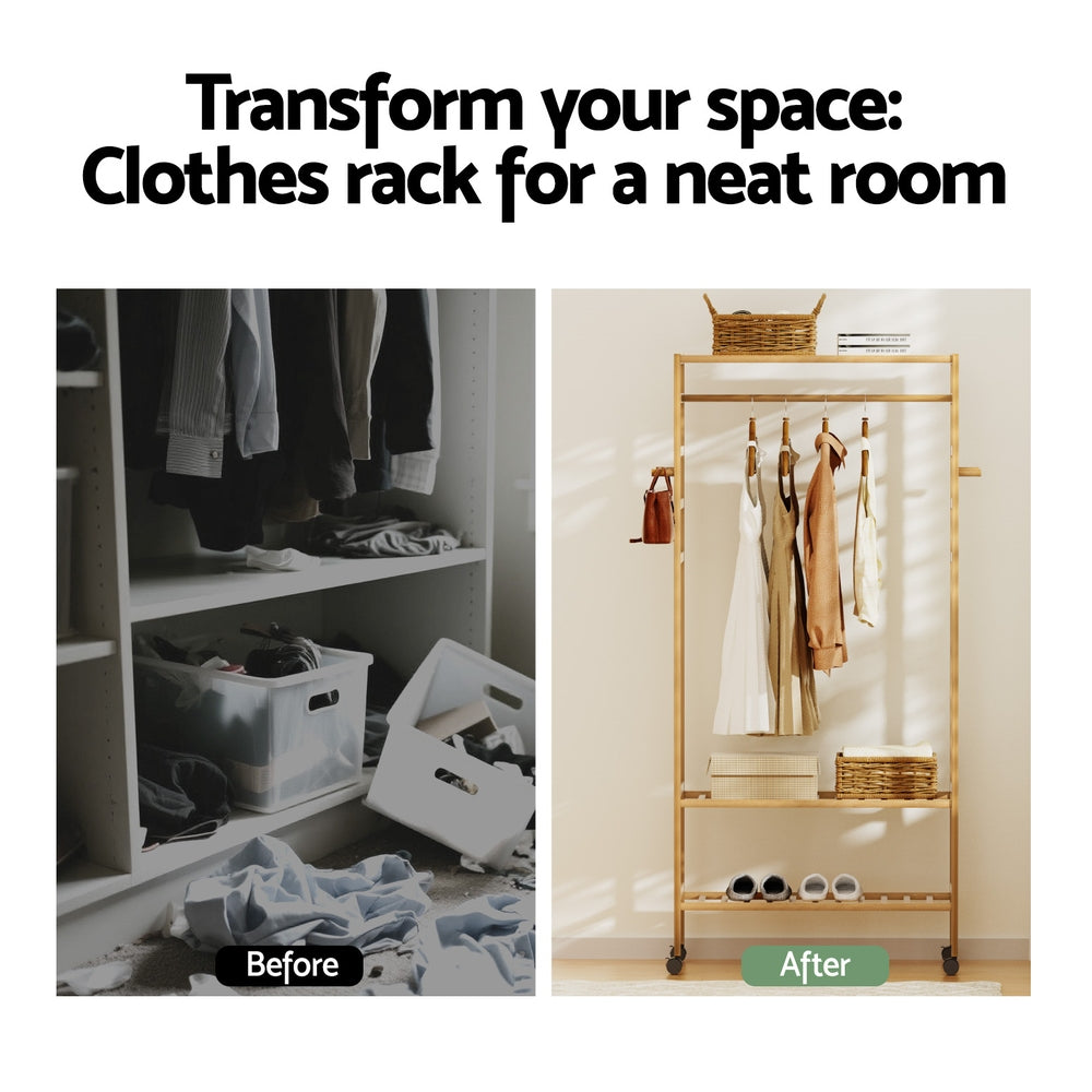Artiss Clothes Rack Wardrobe Coat Stand 169cm