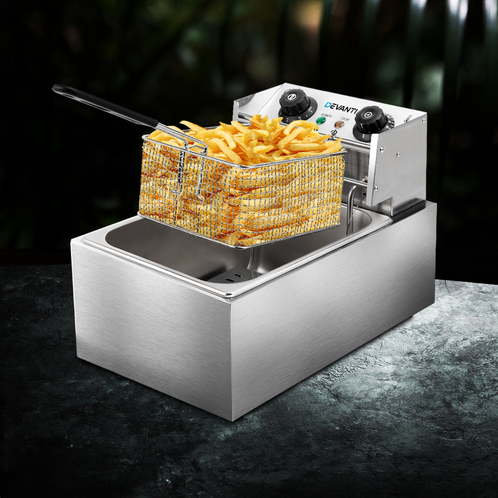Devanti 10L Commercial Electric Deep Fryer Single Basket 2200W