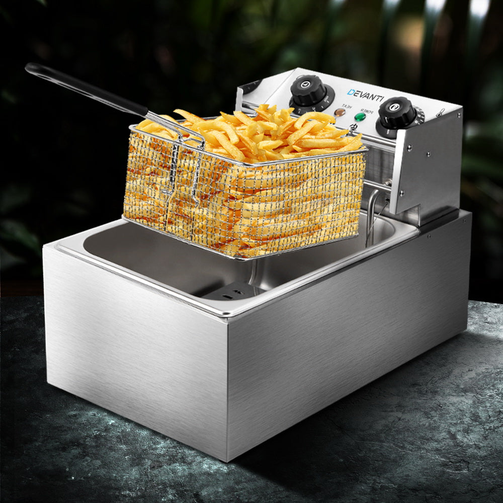 Devanti 10L Commercial Electric Deep Fryer Single Basket 2200W