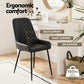 Artiss 2x Dining Chairs Retro PU Leather Kitchen Lounge Cafe Accent Chair Black